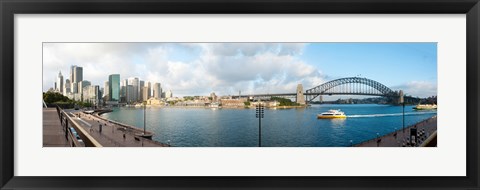 Framed Buildings at waterfront, Circular Quay, The Rocks, Sydney Harbor Bridge, Sydney, New South Wales, Australia 2012 Print