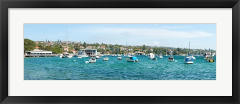 Framed Boats docked at Watsons Bay, Sydney, New South Wales, Australia Print