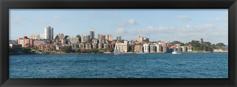 Framed Apartments and houses at the waterfront, Waruda Street, Kirribilli Avenue, Kirribilli, Sydney, New South Wales, Australia Print