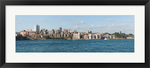 Framed Apartments and houses at the waterfront, Waruda Street, Kirribilli Avenue, Kirribilli, Sydney, New South Wales, Australia Print