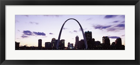 Framed Gateway Arch with city skyline, St. Louis, Missouri Print