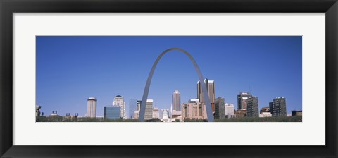 Framed Gateway Arch with city skyline in the background, St. Louis, Missouri Print