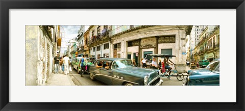 Framed Old cars on a street, Havana, Cuba Print