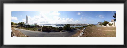 Framed Road view with the Statue of Jesus Christ, Havana, Cuba Print