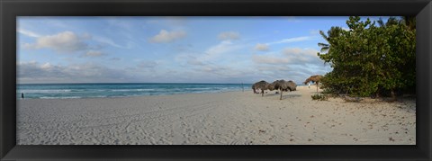 Framed Sunshades on the beach, Varadero, Matanzas Province, Cuba Print