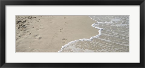 Framed Surf&#39;s edge on the beach, Varadero Beach, Varadero, Matanzas, Cuba Print