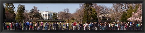 Framed Tourists in front of White House, Washington DC, USA Print