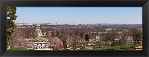 Framed John F. Kennedy gravestones at a gravesite, Arlington National Cemetery, Arlington, Virginia, USA Print