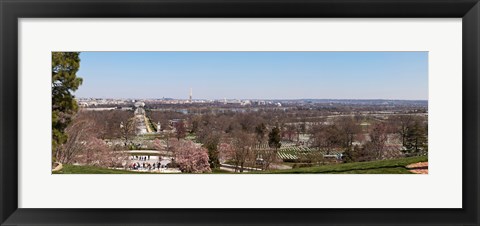 Framed John F. Kennedy gravestones at a gravesite, Arlington National Cemetery, Arlington, Virginia, USA Print