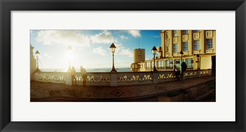 Framed Lacerda Elevator on the coast at sunset, Pelourinho, Salvador, Bahia, Brazil Print