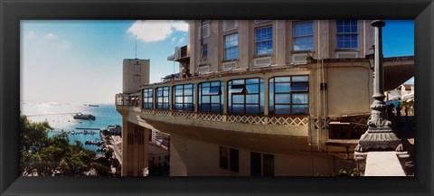 Framed Lacerda Elevator on the coast, Pelourinho, Salvador, Bahia, Brazil Print