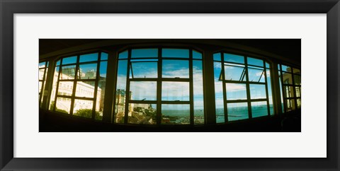 Framed Coast viewed through from a window of Lacerda Elevator, Pelourinho, Salvador, Bahia, Brazil Print