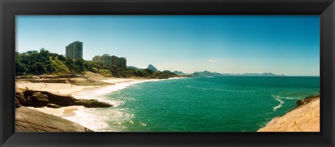 Framed Copacabana Beach with buildings in the background, Rio de Janeiro, Brazil Print