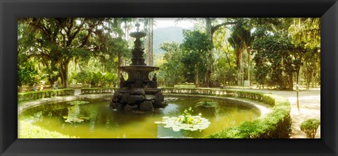 Framed Fountain in a botanical garden, Jardim Botanico, Corcovado, Rio de Janeiro, Brazil Print