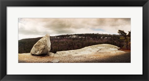 Framed Boulders with trees in the background, Gertrude&#39;s Nose, Minnewaska State Park, Catskill Mountains, New York State, USA Print