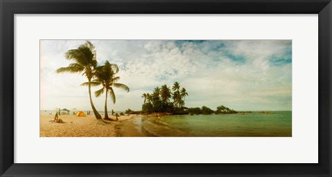 Framed Two Big Palm Trees in Morro De Sao Paulo, Brazil Print