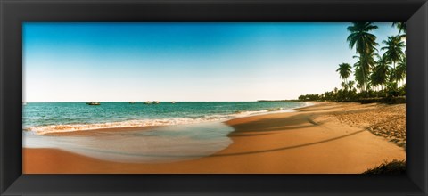 Framed Palm trees on the beach, Morro De Sao Paulo, Tinhare, Cairu, Bahia, Brazil Print