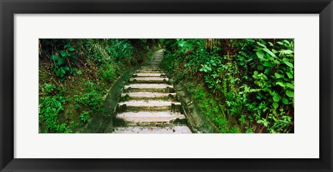 Framed Steps leading to a lighthouse, Morro De Sao Paulo, Tinhare, Cairu, Bahia, Brazil Print