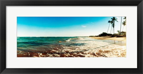 Framed Surf on the beach, Morro De Sao Paulo, Tinhare, Cairu, Bahia, Brazil Print