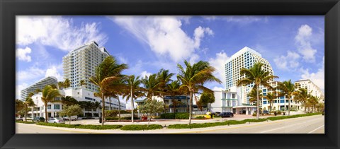 Framed Hotel in a city, Fort Lauderdale, Florida, USA Print