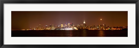 Framed Midtown Manhattan Skyline at Night,  New York City Print