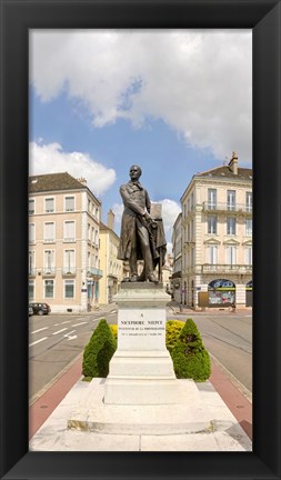 Framed Nicephore Niepce Statue, Chalon-Sur-Saone, Burgundy, France Print