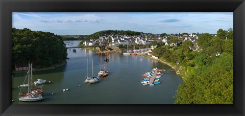 Framed Boats in the sea, Le Bono, Gulf Of Morbihan, Morbihan, Brittany, France Print