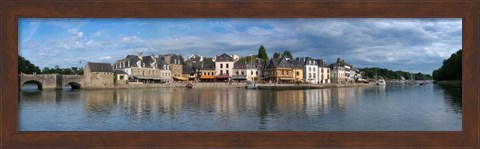 Framed Medieval town at the waterfront, St. Goustan, Auray, Gulf Of Morbihan, Morbihan, Brittany, France Print