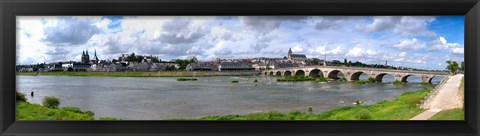 Framed Jacques Gabriel Bridge over the Loire River, Blois, Gulf Of Morbihan, Morbihan, Brittany, France Print