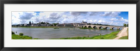 Framed Jacques Gabriel Bridge over the Loire River, Blois, Gulf Of Morbihan, Morbihan, Brittany, France Print