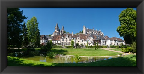 Framed Royal Apartments and Collegiate Church of Saint Ours, Loches, Loire-et-Cher, Loire, Touraine, France Print