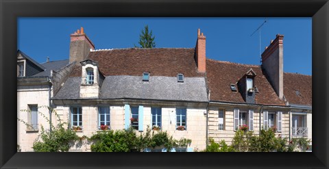 Framed Old houses in a town, Loches, Loire-et-Cher, Loire, Touraine, France Print