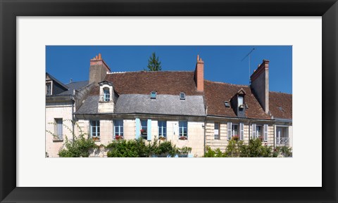 Framed Old houses in a town, Loches, Loire-et-Cher, Loire, Touraine, France Print