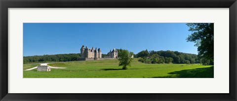 Framed Castle on a hill, Chateau de Montpoupon, Indre-Et-Loire, Pays-De-La-Loire, Touraine, France Print