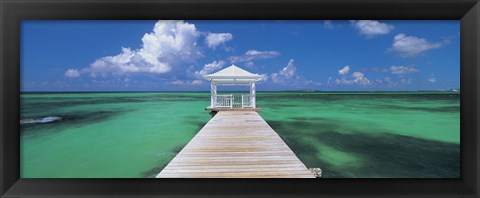 Framed Pier in the sea, Bahamas Print