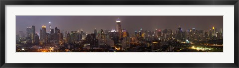 Framed High angle view of city at dusk, Bangkok, Thailand Print