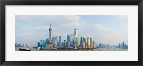 Framed Buildings at the waterfront, Pudong, Huangpu River, Shanghai, China Print