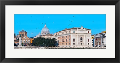 Framed St. Peter&#39;s Basilica in Vatican City, Ponte Sant Angelo, Rome, Lazio, Italy Print