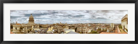 Framed Aerial view of a city, Havana, Cuba Print