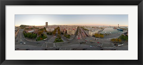 Framed Street Scene in Barcelona, Spain Print