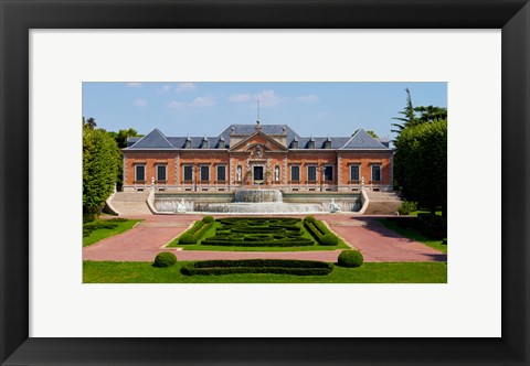 Framed Facade of a palace, Palauet Albeniz, Montjuic, Barcelona, Catalonia, Spain Print