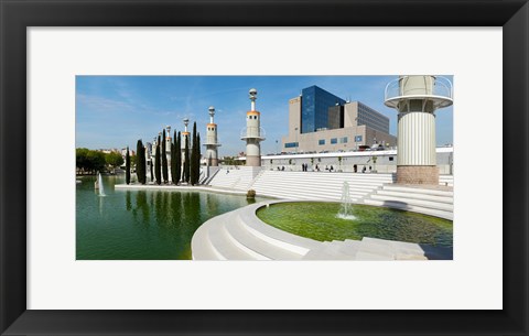 Framed Spain Industrial Park, Barcelona, Catalonia, Spain Print