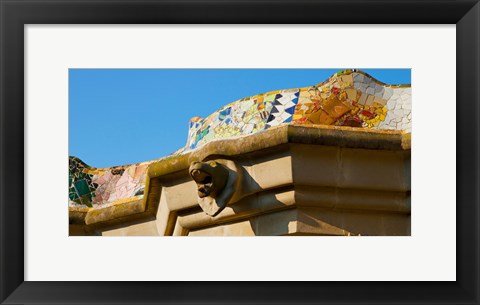 Framed Architectural detail of a building, Park Guell, Barcelona, Catalonia, Spain Print