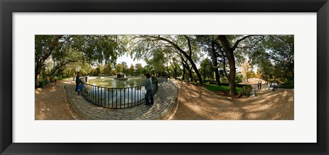 Framed Tourists at a public park, Buen Retiro Park, Madrid, Spain Print