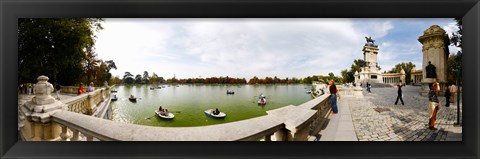 Framed Boats in a lake, Buen Retiro Park, Madrid, Spain Print