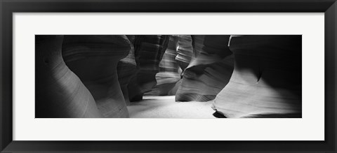 Framed Rock formations in Black and White, Antelope Canyon, Arizona Print