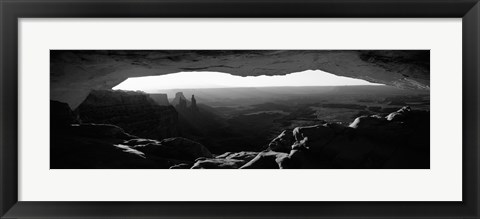 Framed Mesa arch at sunrise in black and white, Canyonlands National Park, Utah Print