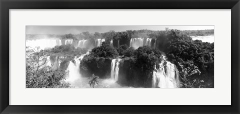 Framed Floodwaters at Iguacu Falls in black and white, Brazil Print