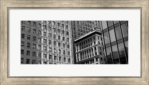 Framed Low angle view of office buildings, San Francisco, California Print