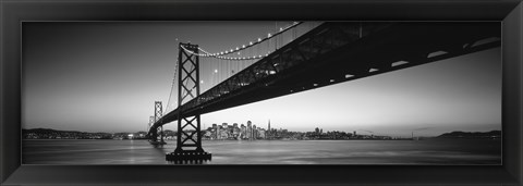 Framed San Francisco Bay Bridge (black &amp; white) Print